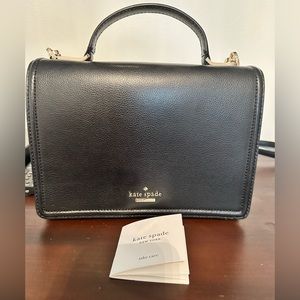 Kate Spade Patterson Drive Maisie Purse Crossbody Handbag Black White Leather